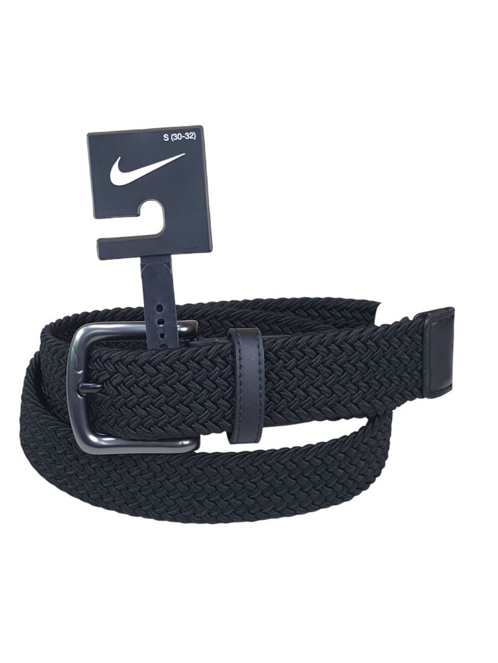 Nike Braided Woven Stretch Golf Belt Small 30-32 Metal Buckle Black Comfortable
